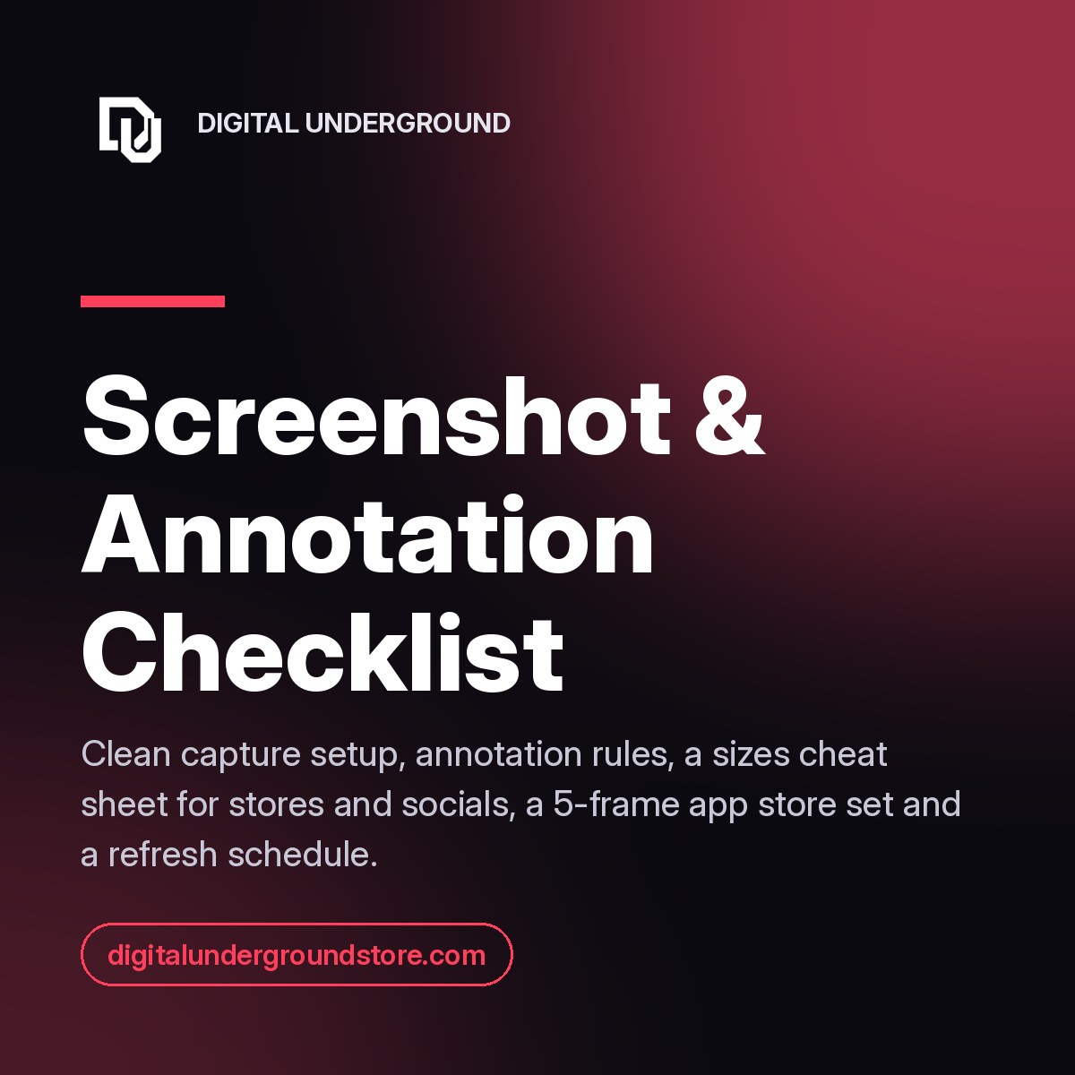 Screenshot & Annotation Checklist